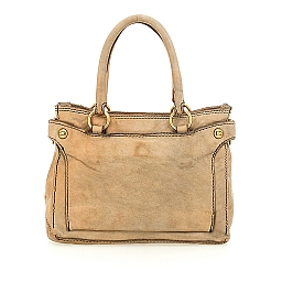 MEDIUM LEATHER HANDLE BAG/CROSSBODY IN ICE
