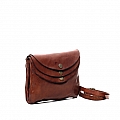 OLGA MEDIUM TRIPLE SNAP CROSSBODY POUCH IN COGNAC