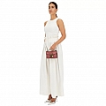 METALLIC LEATHER LUNCHBOX CROSSBODY IN RUBY