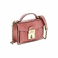 METALLIC LEATHER LUNCHBOX CROSSBODY IN RUBY