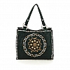 MINI DAFNE CIRCLE STUD DECORATED CROSSBODY IN BLACK