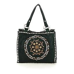 MINI DAFNE CIRCLE STUD DECORATED CROSSBODY IN BLACK