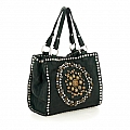 MINI DAFNE CIRCLE STUD DECORATED CROSSBODY IN BLACK