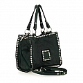 MINI DAFNE CIRCLE STUD DECORATED CROSSBODY IN BLACK