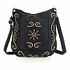 NORA DECORATED CROSSBODY SADDLE POUCH IN BLACK