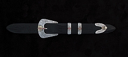 HASKEL 1811 STERLING, 14K ARROW WITH RUBIES BUCKLE SET