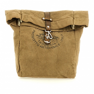 PITTOSPORO CANVAS LATCH FRONT BACKPACK IN MILITARY