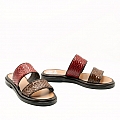 DUNIA RED AND BROWN DUAL BAND WOVEN SANDAL