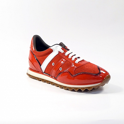 WOMEN’S RUBBER AND SUEDE SNEAKERS IN RED