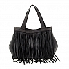 SMALL CROSSBODY HANDBAG W FRINGES IN MORO BROWN LEATHER