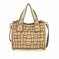 SMALL WOVEN SHOPPING HANDBAG IN ICE LEATHER