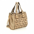 SMALL WOVEN SHOPPING HANDBAG IN ICE LEATHER