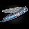 SPEARPOINT BLUE DEMON TITANIUM LASER ENGRAVED FOLDING KNIFE