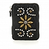 TOSCA DECORATED ZIP AROUND WALLET IN BLACK