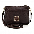 WOVEN FLAT CROSSBODY POUCH IN MORO BROWN